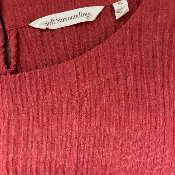 SOFT SURROUNDINGS PL TWO PIECE SET PANTS TUNIC ROSE CRINKLE GAUZE - Picture 5 of 9